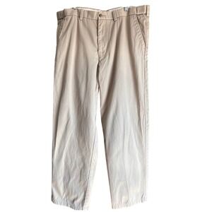 George Mens Barley Cotton Chino Pants Tan Straight Leg 38x32 GM00204E